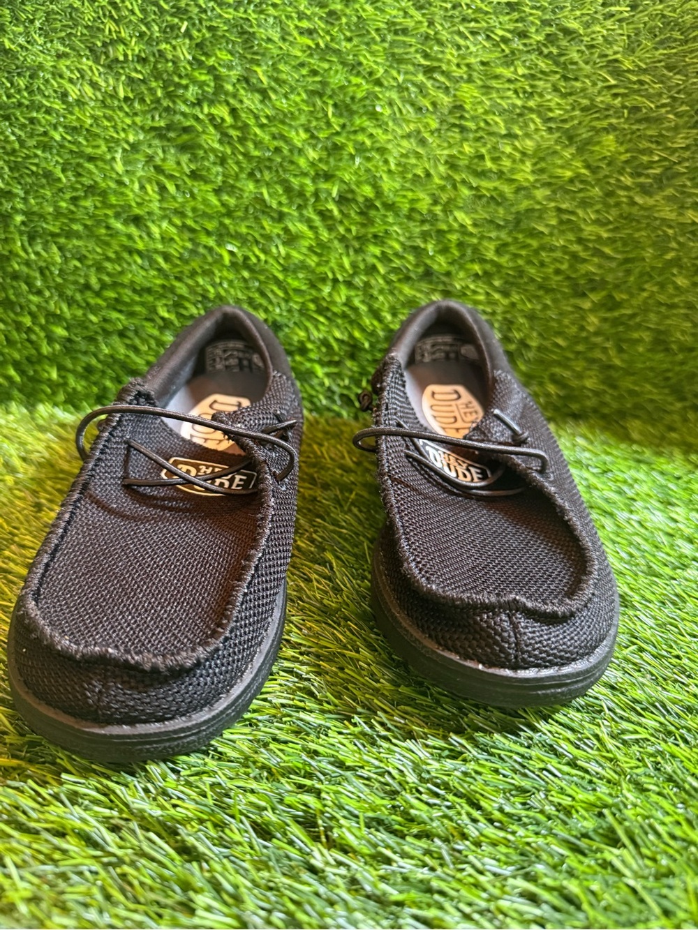 Hey Dude Black Canvas youth speckled sole Shoes - Slip-On Style 13c